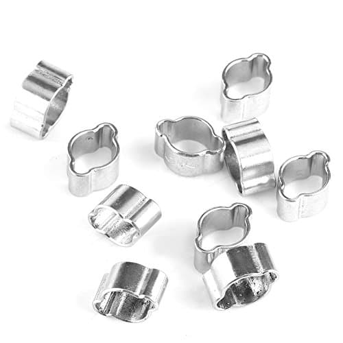 Image of 10pcs Two-Ear Hose Clamp 5-23mm Zinc Plated Galvanised Iron Double Ear Crimp O Clips,Hose Fastener for Fule Petrol Pipe Tube(5-7MM)