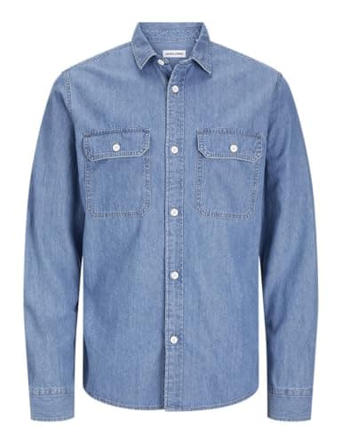 Image of JJETRAVIS LS NOOS Shirt, Light Blue (Light Blue Denim), XL