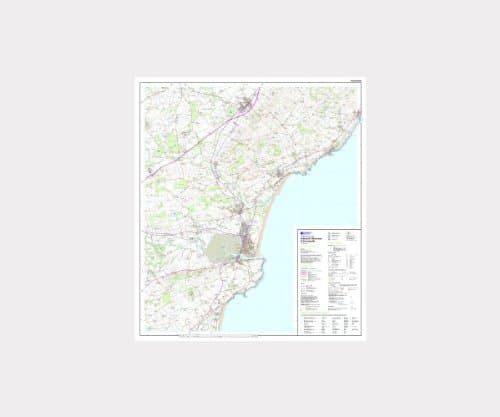 Image of Explorer 382 ~ Arbroath, Montrose & Carnoustie ~ Ordnance Survey Laminated Wall Map (approx 95 x 125 cm)