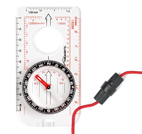 Image of Trekrite Explorer Compass for Map Reading and Navigation - UK Based - 12 Months Guarantee - Safety Lanyard