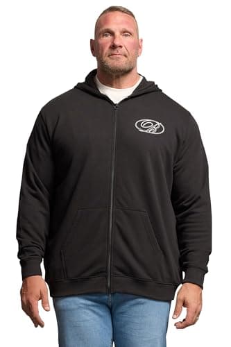 Image of BadRhino Big & Tall Zip Up Worldwide Hoodie - Men's - Plus Size Curve Black