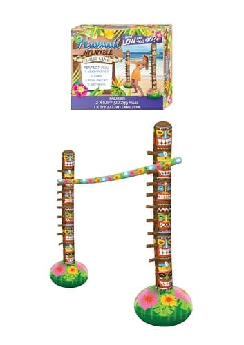Image of Henbrandt Inflatable Limbo Party Game 3pc Set Kids Party Games Hawaiian Party Accessories Tropical Theme Pool Party Summer Fun