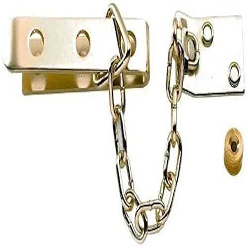 Image of Yale P-1040-PB Door Chain, Polished Brass Finish, Standard Security, Visi Packed, suitable for Wooden doors