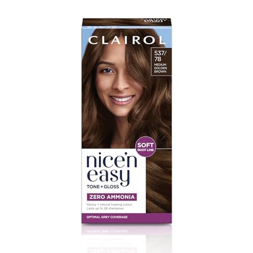 Image of Clairol Nice'n Easy Tone+Gloss Semi Permanent Hair Dye - 537/78 Medium Golden Brown