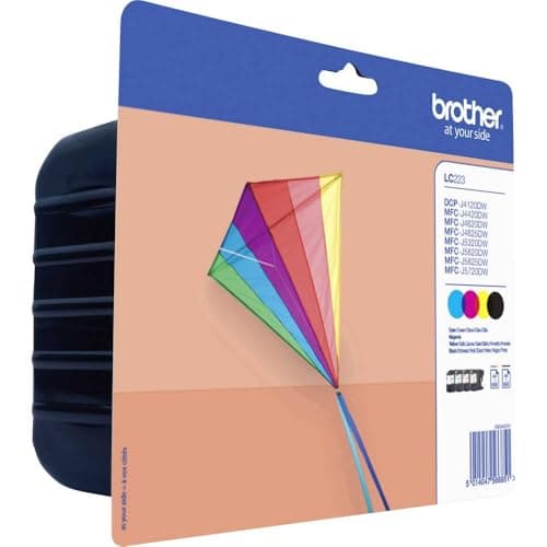 Image of Brother LC-223BK/LC-223C/LC-223M/LC-223Y Inkjet Cartridges, Black/Cyan/Magenta/Yellow, Multi-Pack, Standard Yield, Includes 4 x Inkjet Cartridges, Genuine Supplies