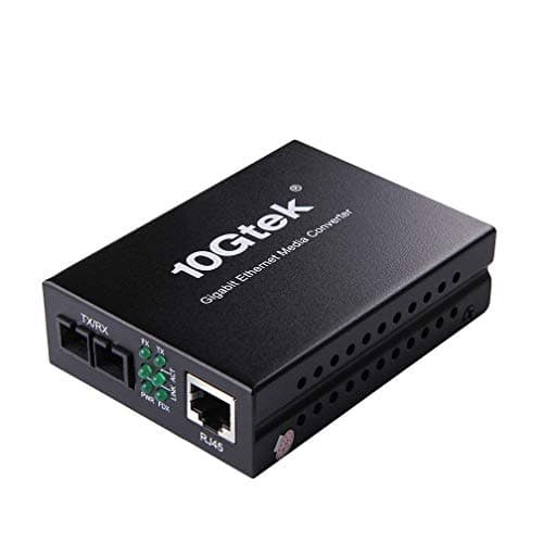 Image of ipolex Gigabit Single-Mode SC Fiber to Ethernet Media Converter, Built-in 1000Base-LX SFP Module, 1310nm, SMF, up to 20-km, Dual SC Fiber to 10/100/1000Base-TX (UTP/STP/Cat5e/Cat6 RJ45) 1-Pack.