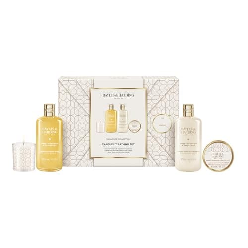 Image of Baylis & Harding Sweet Mandarin & Grapefruit Gift Wrapped Candlelit Bathing Gift Set - Vegan Friendly