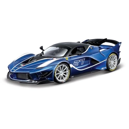 Image of Bburago Ferrari FXX-K EVO Model Car 1:18 Scale Ferrari Race & Play Series, Doors, Boot and Bonnet Movable, Blue (18-16012B)