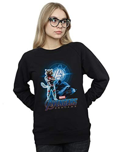 Image of Marvel Women's Avengers Endgame Rocket Team Suit Sweatshirt Black Small