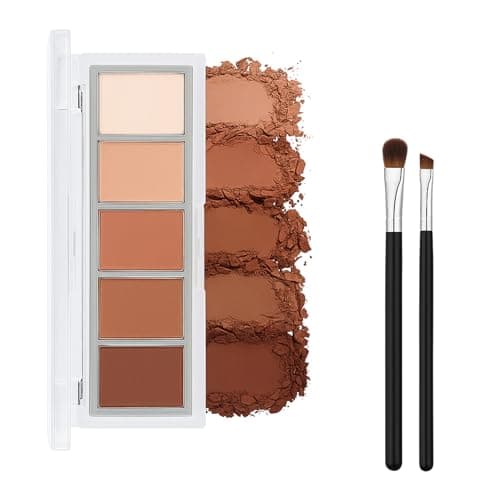 Image of Neutral Nude Brown Eyeshadow Palette – 5 Matte Shades, Waterproof & Long Lasting, Highly Pigmented Creamy Formula, Natural Everyday to Warm Eye Makeup for Women (Brown)