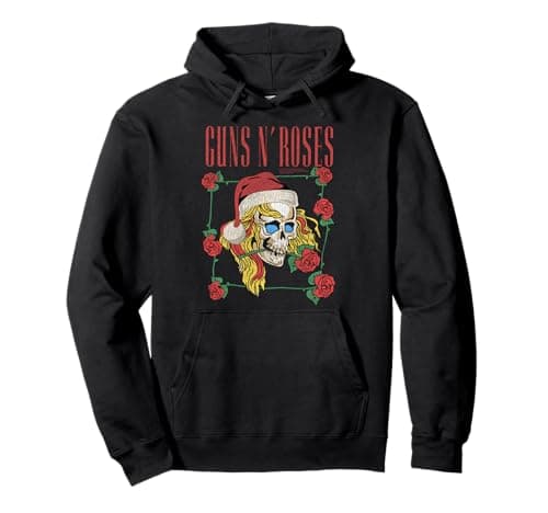 Image of Official Guns N' Roses Vintage Christmas Skull Band Retro Pullover Hoodie