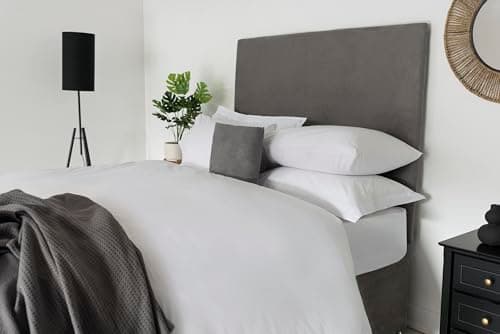 Image of Belledorm Headboard Wrap - Transforms a drab looking Headboard - Luxury Faux Suede - 90cm Height (Charcoal, Double)