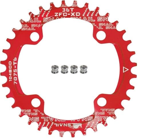 Image of FOMTOR 104 BCD Chainring 36T 7-12 Speed Compatible CNC 7075 Aluminum Narrow Wide Tooth Round Chainrings for MTB/Road Bike Ebike Chainwheel Red