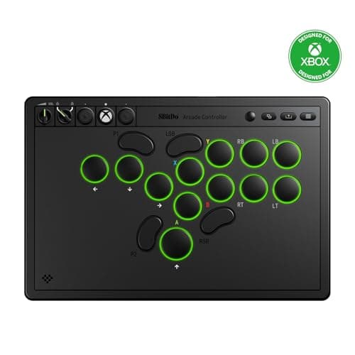 Image of 8Bitdo All-Button Arcade Controller for Xbox Series X|S, Xbox One & PC, 2.4G Wireless, Low-profile Mechanical Switches, Programmable Buttons, Hot-swappable PCB, RGB Lighting - Officially Licensed