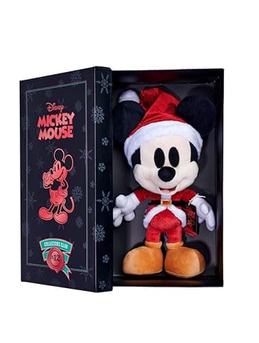 Image of Simba Disney Santa Mickey Mouse Collector Christmas Plush Soft Toy In Gift Box, No 12 in This Collection of 12, Collect Them All, Suitable From 0+, Birthday, Collector Treat