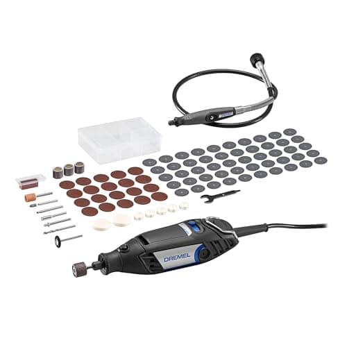 Image of Dremel 3200 Rotary Tool 130W, Multitool Kit with 1 Flexible Shaft Attachment, 90 Accessories, Variable Speed 10.000-35.000 RPM for Cutting, Carving, Sanding, Polishing, Routing, Grinding