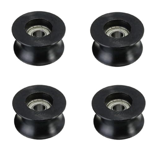 Image of WheatThrive U Groove Roller, Track Pulley Bearing, Sliding Rollers, Low Noise Design, Rust Resistant Steel, 8x40x20.7mm, 4 Pack for Automation