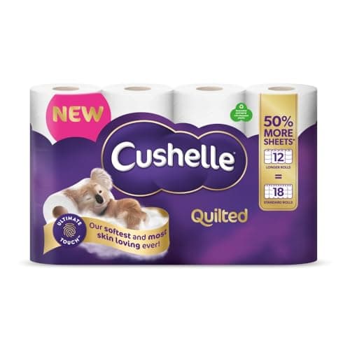 Image of Cushelle Quilted 3-Ply Longer Rolls Toilet Tissue, 12 = 18 Rolls