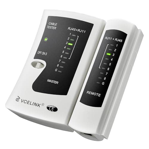 Image of VCELINK Network Cable Tester, RJ45 Ethernet Cable Tester for Cat5 Cat6 Cat7 LAN & RJ11 Phone Cable Testing