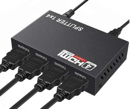 Image of HDMI Splitter 1 in 4 Out Full Ultra HD 4K 3D HDMI Splitter 1X4 Way Box Hub 1080P Distributor Cable for PS3/4 Fire Stick Xbox HDTV DVD Player Monitor Projectors