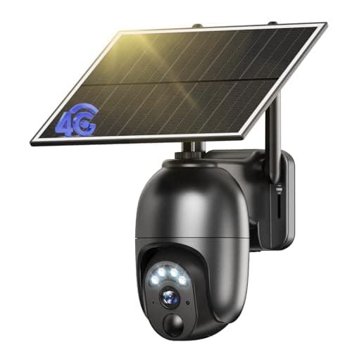 Image of NUASI 4G LTE Security Camera Outdoor Wireless, 2K No WiFi CCTV Solar Security Camera With SIM Card, 360° PTZ, Colour Night Vision, PIR Motion Detection, 2 Way Talk, IP66