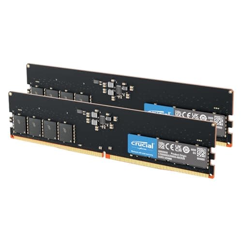 Image of Crucial DDR5 RAM 16GB Kit (2x8GB) 5600MHz, Desktop Computer Memory, (or 5200MHz, 4800MHz) CL46 - CT2K8G56C46U5