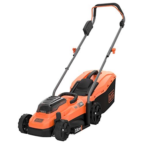Image of Black+Decker Akku-Rasenmäher BCMW3318L2 (betrieben mit 2x 18V Akkus, 2.5Ah, 33 cm Schnittbreite, für mittlere Rasenflächen bis 250 m², 5-fache Höhenverstellung, inkl. 2 Akkus, Ladegerät)