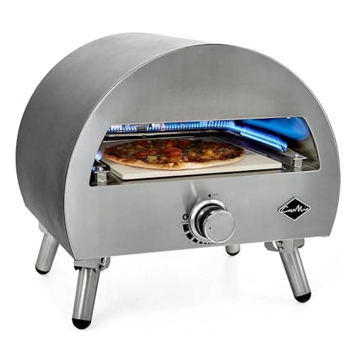 Image of Casa Mia Bravo - 12 Inch Outdoor Gas Pizza Oven - Quick Heating, Portable, Stainless Steel Construction - 3 Year Guarantee