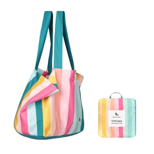 Image of Dock & Bay Everyday Beach Tote Bag - Reusable Beach Handbag & Shopping Carrier - Coastal Candy