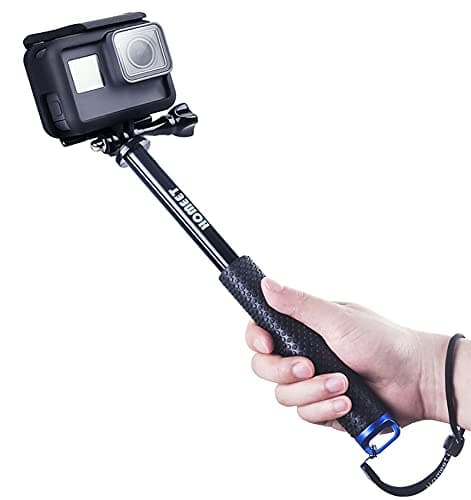 Image of Homeet Extendable Action Camera Selfie Stick, 19" Sportcamera Selfie Stick Pole Waterproof Telescoping Pole Monopod for DJI OSMO, AKASO, SJCAM, YI, Victure, Qumox, Crosstour