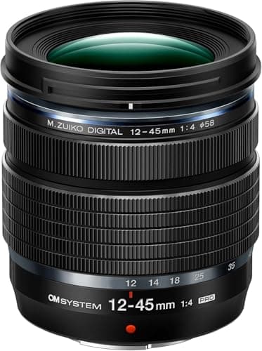 Image of OM SYSTEM M.Zuiko DIGITAL ED 12-45mm F4.0 PRO Lens, Ultra-Compact Standard Zoom, High Resolution, Weather Resistant, Compatible with All MFT Cameras (Olympus OM-D & Pen Models, Panasonic G Series)