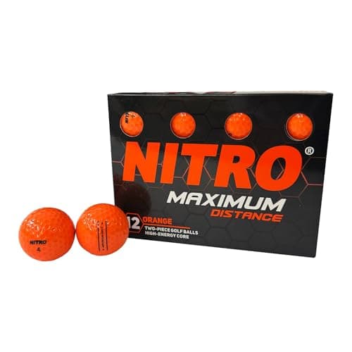 Image of Nitro Maximum Distance Golf Balls (Pack of 12) - Orange