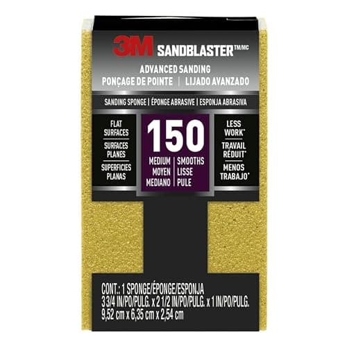 Image of 3M 20908-150 P150 SandBlaster Medium Sanding Sponge for Bare Surfaces - (Pack of 1)