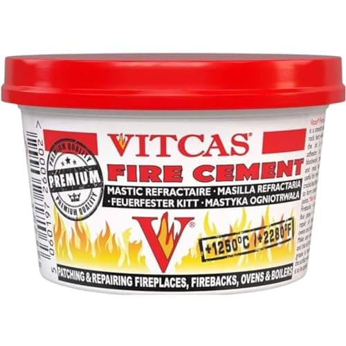 Image of VITCAS FIRE CEMENT - 500g High-Temperature Resistant Adhesive for Secure Sealing and Repair of Fireplaces, Stoves, Boilers, and Chimneys, Ideal for Withstanding Intense Heat and Preventing Leaks
