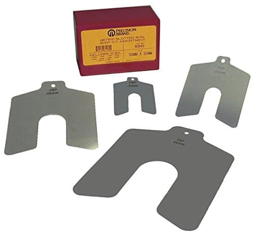 Image of Stainless Steel Slotted Shim, 2mm Thick, Slot Width, Slot Depth, Metric, Pack Of 10
