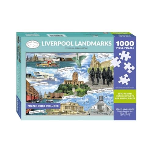 Image of Liverpool Landmarks 1000 Piece Jigsaw Puzzle for Adults | Otter House Gift | Featuring Royal Albert Dock, Liverpool Cathedral & The Waterfront