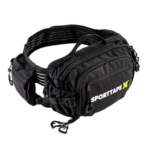 Image of SPORTTAPE Bum Bag - Waterproof Run On Hip Pack for Sports with Water Bottle Holders | Large First Aid Medical Equipment Waist Pack - Perfect for Tapes, First Aid, Running & MTB (Empty - Bag Only)