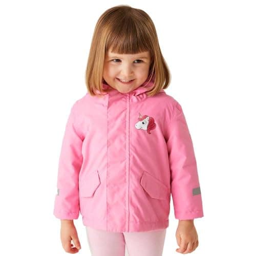 Image of Regatta Kids Animal Rainy Day Waterproof Insulated Jacket - Luna The Unicorn (Sweet Pink) - 18-24 Months