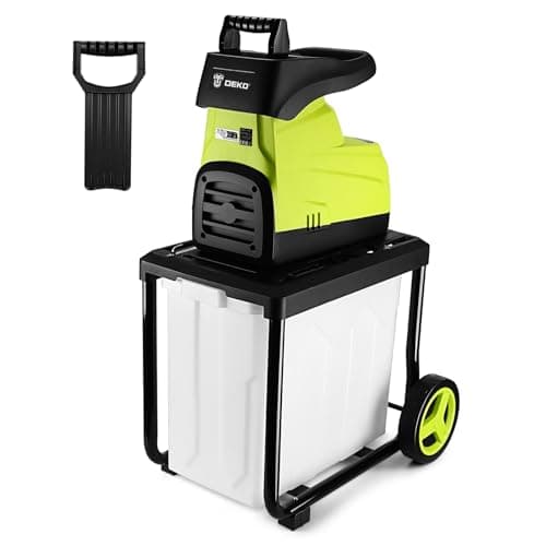 Image of Garden Shredder Electric: DEKOPRO 2800W with 60L Box and Overload Protection, 54RPM Garden Chipper for 45mm Branches, Tree Shredder, Mulcher & Branch Shredder with Safety Switch