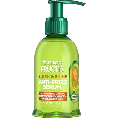 Image of Garnier Fructis Sleek & Shine Anti-Frizz Serum, Frizzy, Dry, Unmanageable Hair, 5.1 fl. oz.