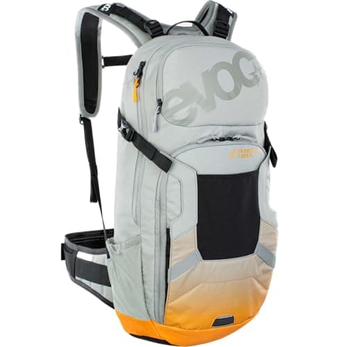 Image of EVOC FR ENDURO E-RIDE 16 e-bike backpack, bike rucksack (padded compartment for spare battery, BELT FIXING SYSTEM, CONTROL DISPLAY POCKET, LITESHIELD BACK PROTECTOR), Stone Grey/Light Orange