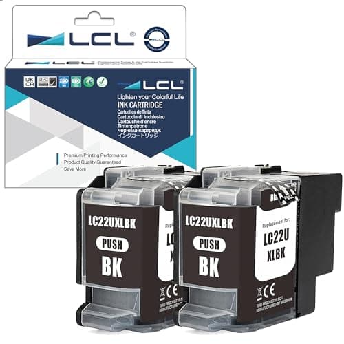 Image of LCL LC22U Ink Cartridge Replacement for Brother LC22U LC22UBK XL High Yield for DCP-J785DW MFC-J985DW (2PK Black)