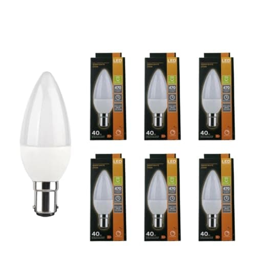 Image of 6 X Candle Led Light Bulb 5.5W Sbc Dimmable Warm White 2700K B15 40W Equivalent for Any Space | Energy Saving Lamps Bulb for Daily Use | Suitable for Ceiling Lights and Decorative Home Lighting