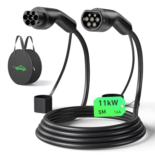 Image of Evjuicion Type 2 Charging Cable, Ev Charging Cable 16A / 11kW / 3 Phase / 5 Meter/Mode 3 EV, Type 2 Charger Cable Facilitates Fast Charging for Electric Vehicles