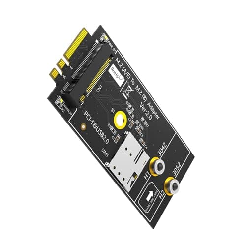 Image of A+E Interfaces to B Adapter Card with Card Holder for LTE WWAN Modem Module Replace B to A+E Adapter