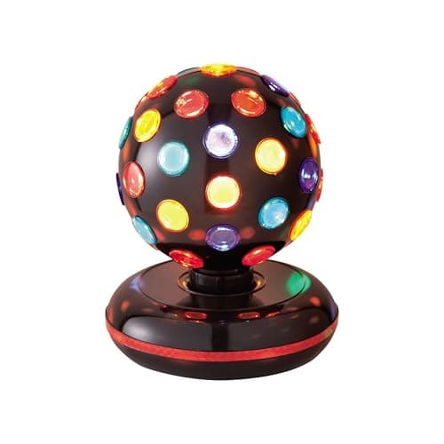 Image of Global Gizmos 45830 6” Rotating Disco Ball/Kids Disco Light/Mains Operated/Multi-Coloured Lights/Great for Parties & Playrooms/Black Colour