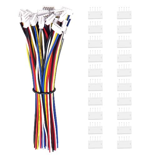 Image of Lyeteung 20 Sets Mini Micro JST 1.5 ZH 5 Pin Connector Plug Male with 150mm 26AWG Cable & Female Connector