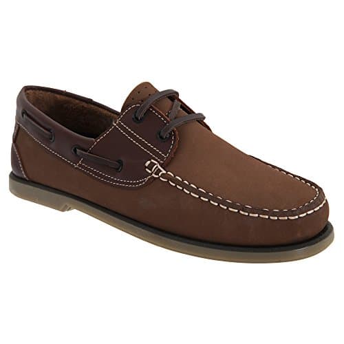 Image of Dek River Mens Nubuck Moccasin Boat Shoes Brown