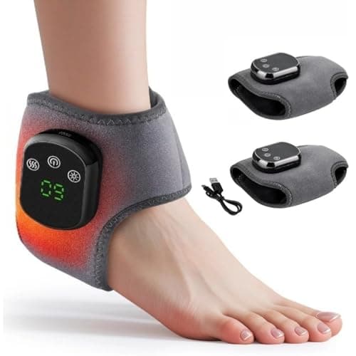Image of RejuvaCare Electric Foot Massager with EMS Therapy for Neuropathy Pain Relief, Circulation & Muscle Recovery, with Heat & Multiple Modes (Grey Pair)