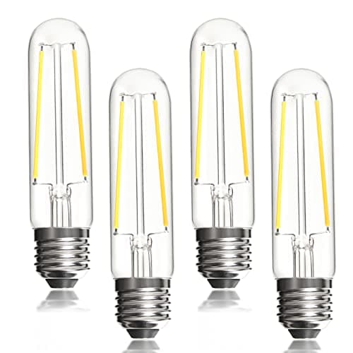 Image of BRIMAX Dimmable E27 LED Bulbs 4W Equivalent 40W, Warm White 2700K Tubular T10 Edison Bulbs 125mm Clear Glass, Vintage LED for Chandelier Pendant Wall Sconce, 4 Pack